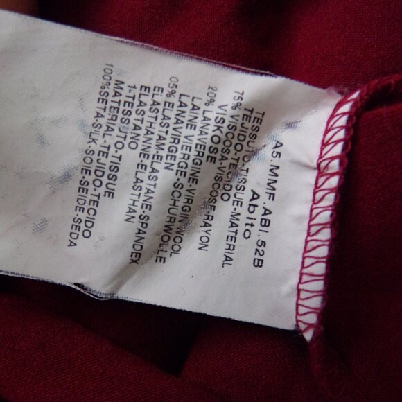 MaxMara Italian wool burgundy wrap dress M - Picture 10 of 11